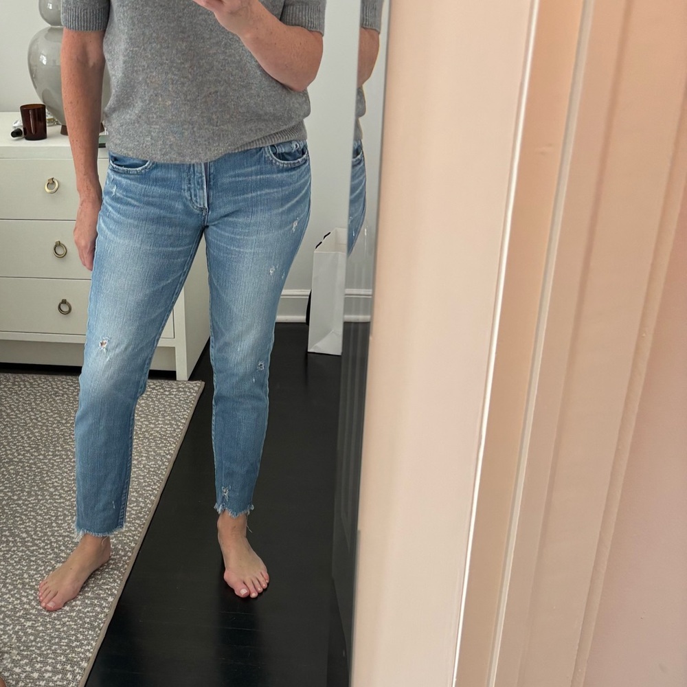Moussy Light Blue Ankle Jeans